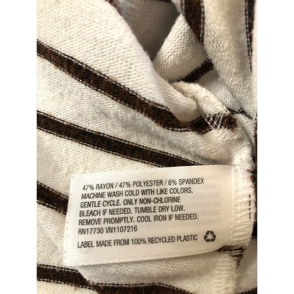 - A NEW DAY- WOMENS LONG SLEEVE LIGHT WEIGHT STRIPPED TURTLENECK TOP SIZE SMALL - Picture 4 of 7